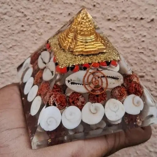 Gomati Chakra with Rudraksh & Pyrite Pyramid (certified)
