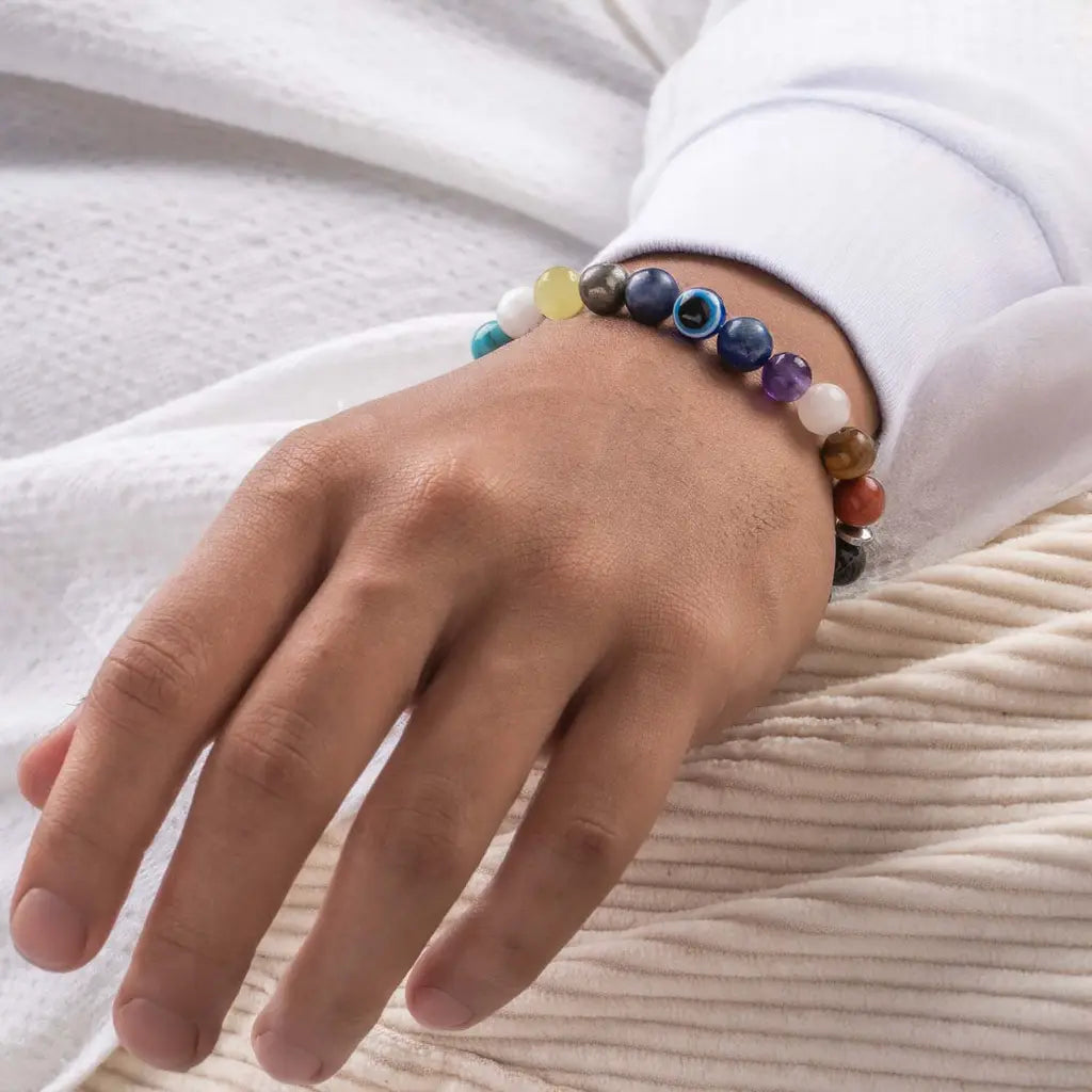 11 Chakra Bracelet for complete protection (100% Pure Crystals with lab tested certification)
